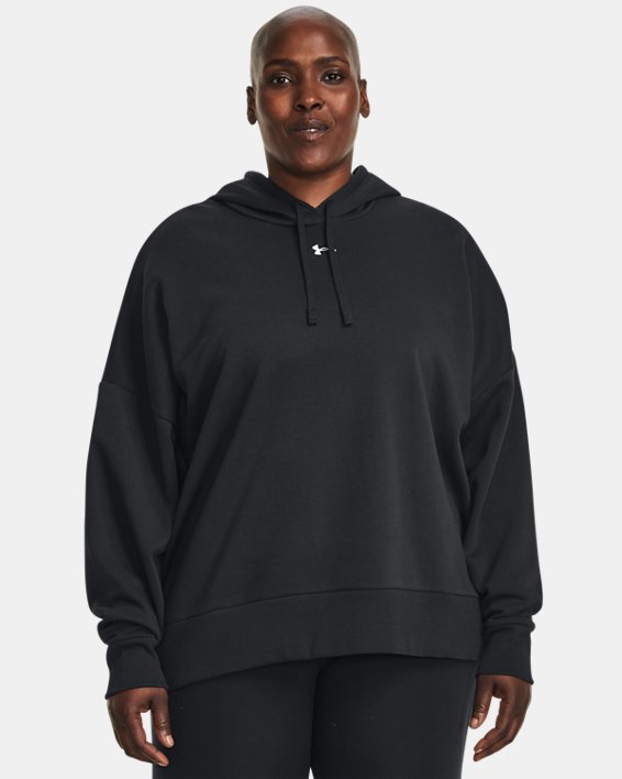 Women's UA Rival Fleece Oversized Hoodie, Black, pdpMainDesktop image number 0